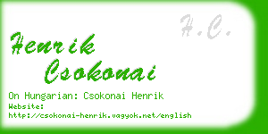 henrik csokonai business card